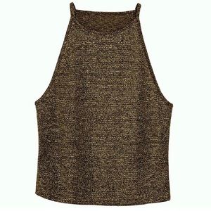 Gold glitter cropped top